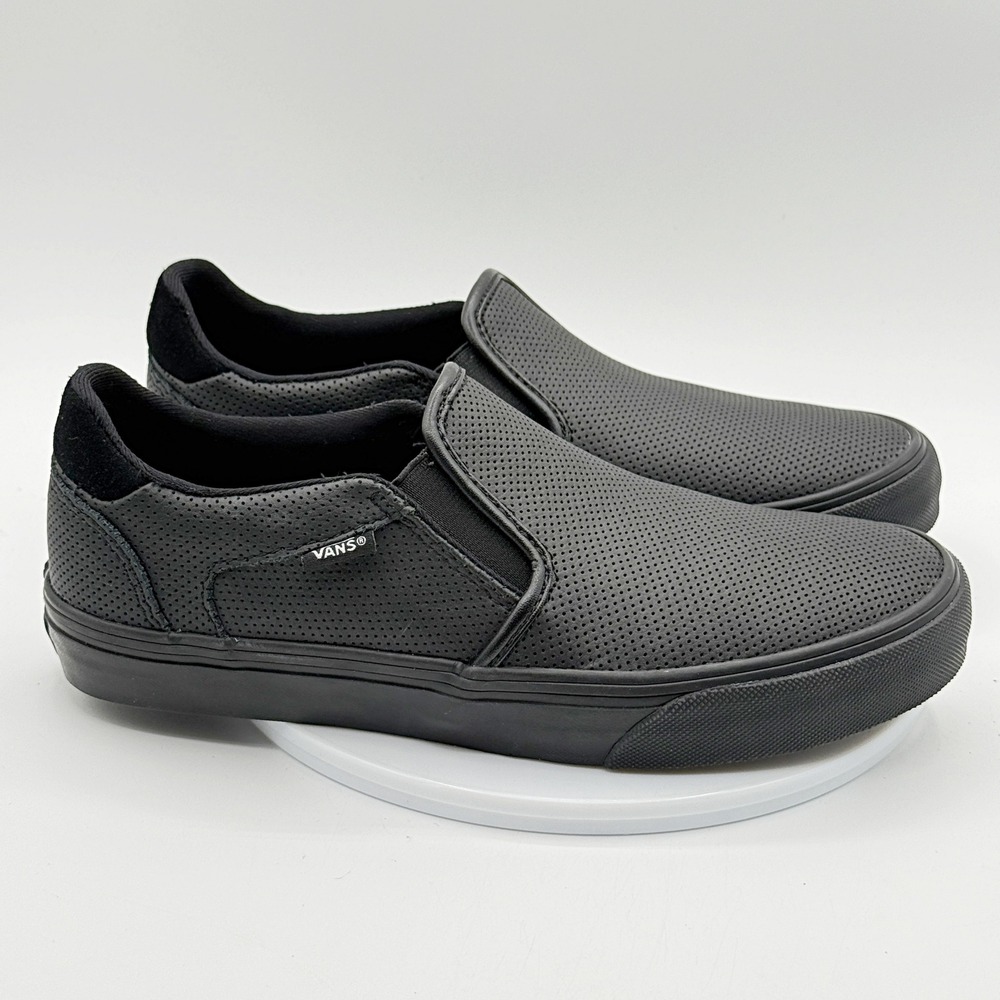 Vans Slip On Deluxe Comfort Asher Size 9 Womens Black Perf NEW no box